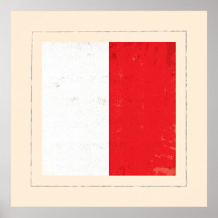 Seesignal-Flagge des buchstabe-"H" Poster
