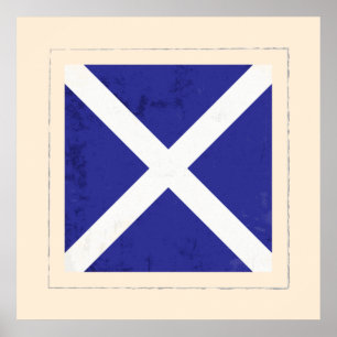 Seesignal-Flagge des buchstabe-"M" Poster