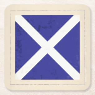 Seesignal-Flagge des buchstabe-"M" Rechteckiger Pappuntersetzer