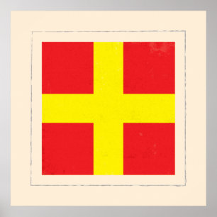 Seesignal-Flagge des buchstabe-"R" Poster