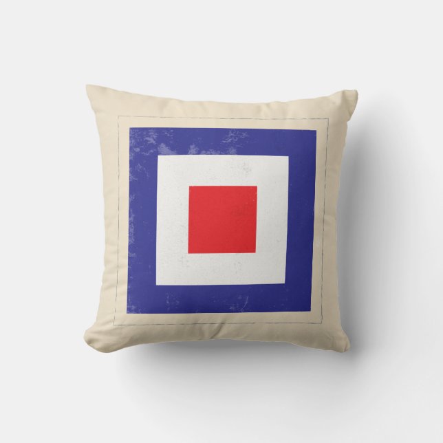 Seesignal-Flagge des buchstabe-"W" Kissen (Vorderseite)