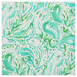 SEESQUIRM Aqua-Küstenwal Paisley Stoff
