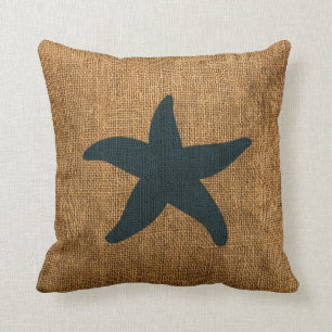 SeeStarfish im Tiefsee-Blau und aufgehoben Kissen