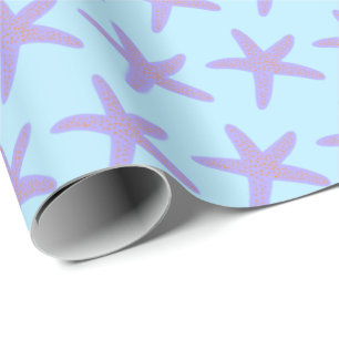 Seestars Ocean Pattern Lila Geschenk Geschenkpapier