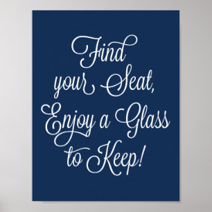 Seestelle Seat Genießen Sie ein Glas, um Hochzeit  Poster