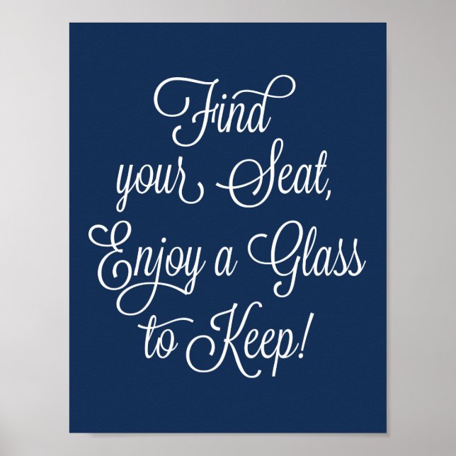 Seestelle Seat Genießen Sie ein Glas, um Hochzeit  Poster (Vorne)