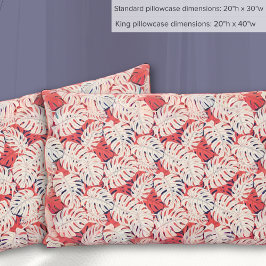 Seestelle und Coral Monstera Leaf Pillowcase Kissenbezug