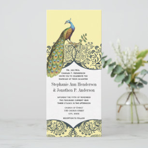 Seestelle und Mustard Peacock Love Bird Pattern We Einladung