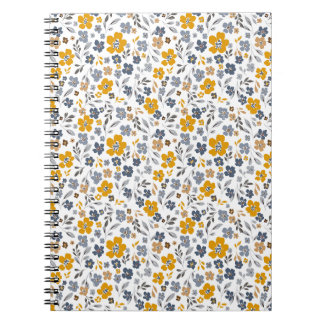 Seestelle und Senfgelbe Ditsy Floral Notizblock