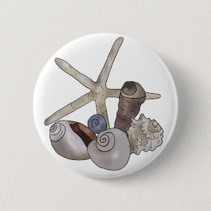 Seestern am Strand Button