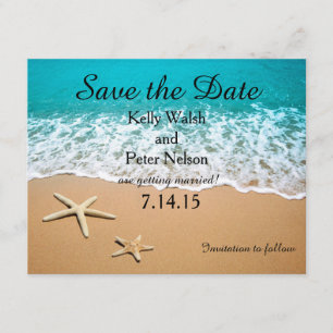 Seestern am Strand Save-the-Date-Karte Einladung