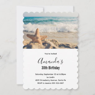 Seestern auf einem Sandstrand Foto Geburtstag Einladung