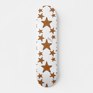 Seestern Cartoon-Illustration Skateboard