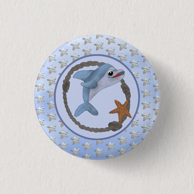 Seestern mit Muster Button (Vorderseite)