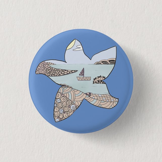 Seestern mit Sammelplatz Button (Vorderseite)