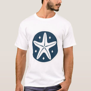 Seestern mit weißen Sternen T-Shirt
