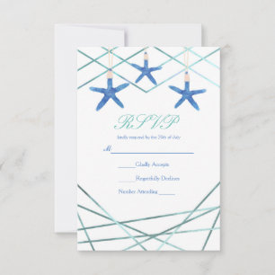 Seestern & Moderne Linien Elegante Strand benutzer RSVP Karte