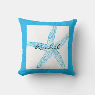 Seestern Name Vorlagen Strand Blaue Farbige Helle Kissen