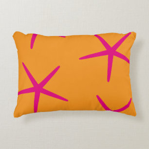 Seestern Orange Pink Küsten Tropische Kunst Strand Dekokissen