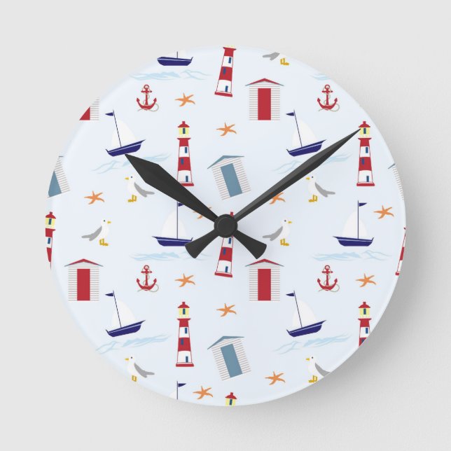 Seestern Runde Wanduhr (Vorderseite)