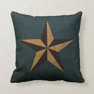 Seestern-rustikales Tiefsee-Blau Kissen