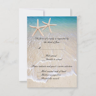 Seestern Strand Hochzeitsantwortkarte RSVP Karte