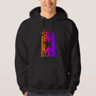 Seestern Tier Regenbogen Blase Mit Silhouette Hoodie