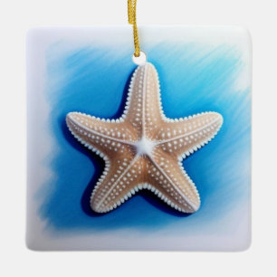 Seestern-Wachsmalstift-Zeichnung Keramikornament