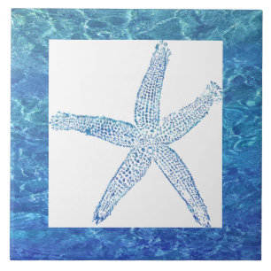 Seestern Wasser Küstenstrand Blau Weiße Geschenk D Fliese