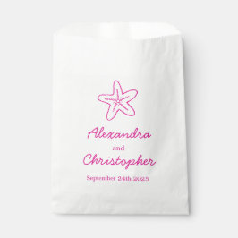 Seestern & Wirbel Rosa & Weiß Gefälligkeitssäcke Geschenktütchen