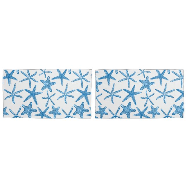 Seesterne in blau kissenbezug (Vorderseite-Set)