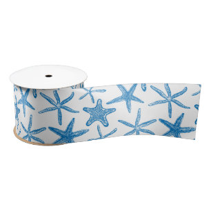 Seesterne in blau satinband