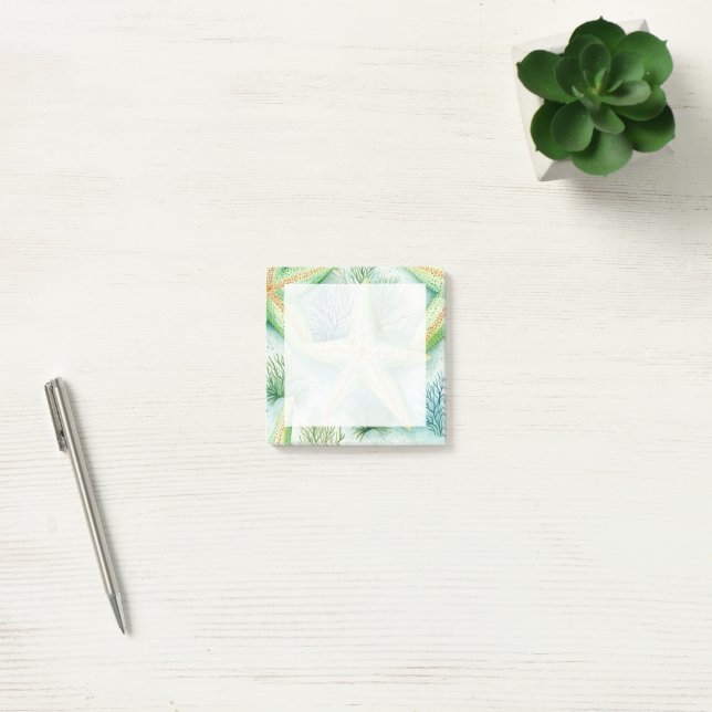 Seesterne Nahtloses Muster Post-it Klebezettel (Büro)