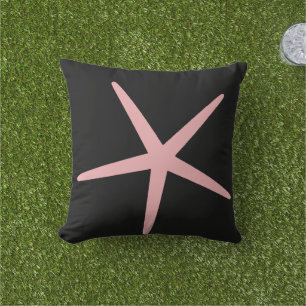 Seesterne Nautical Beach Koralle Pink Schwarz Cust Kissen