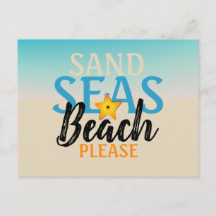Seesterne Sandmeere Strand Postkarte