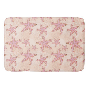 Seesterne und Korallen-Rosa Pastell-Muster Badematte