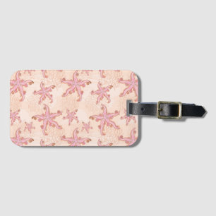 Seesterne und Korallen-Rosa-Pastell-Muster Gepäckanhänger