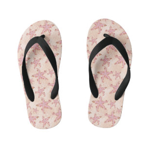 Seesterne und Korallen-Rosa-Pastell-Muster Kinderbadesandalen