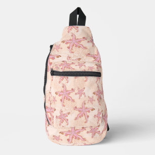 Seesterne und Korallen Rosa Pastell-Muster-Tasche Crossbody Bag