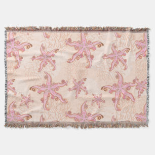 Seesterne und Korallen Rosa Pastellmuster Decke