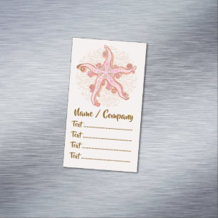 Seesterne und Korallen Rosa Pastellmuster Magnetische Visitenkarte