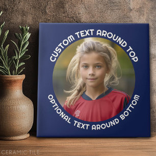 Seestrasse mit Foto und Text rund um einen Kreis Fliese