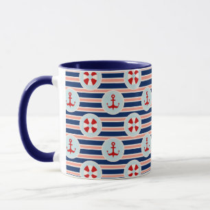 Seestreifen und Punkt-Muster Tasse