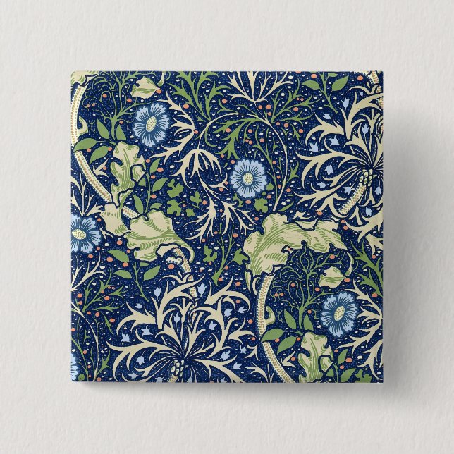 Seetang (von William Morris) Button (Vorderseite)
