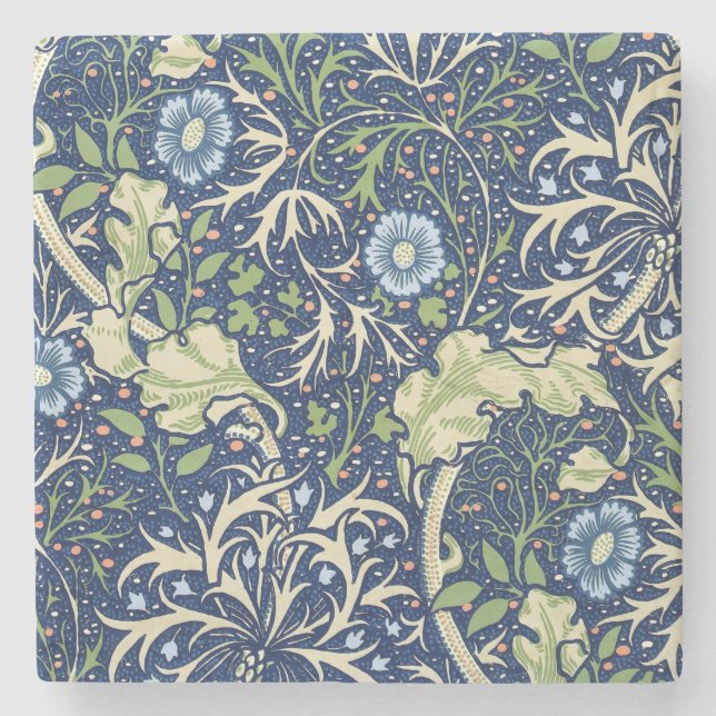Seetang (von William Morris) Steinuntersetzer (Vorderseite)