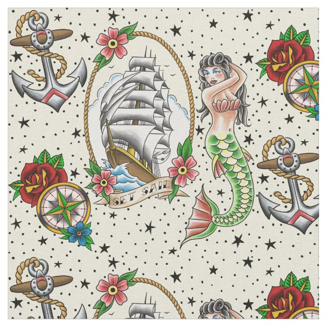 Seetätowierung Stoff (Nahaufnahme)