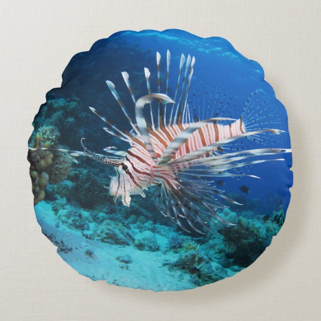 Seeteufel oder Seemeilen, Seefische der Ocean Reef Rundes Kissen (Vorderseite)