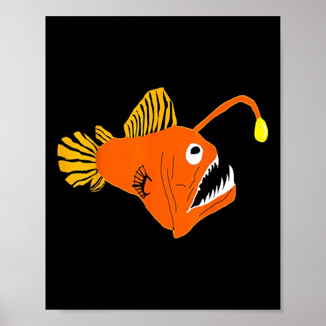 Seeteufel Tiefseebewohner Angelfische Seemonde Poster (Vorne)