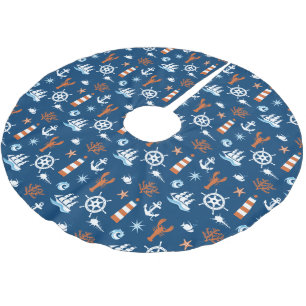 Seethema-Muster 1 Polyester Weihnachtsbaumdecke