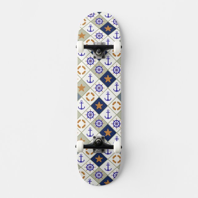 Seethema-Muster 2 Skateboard (Vorderseite)